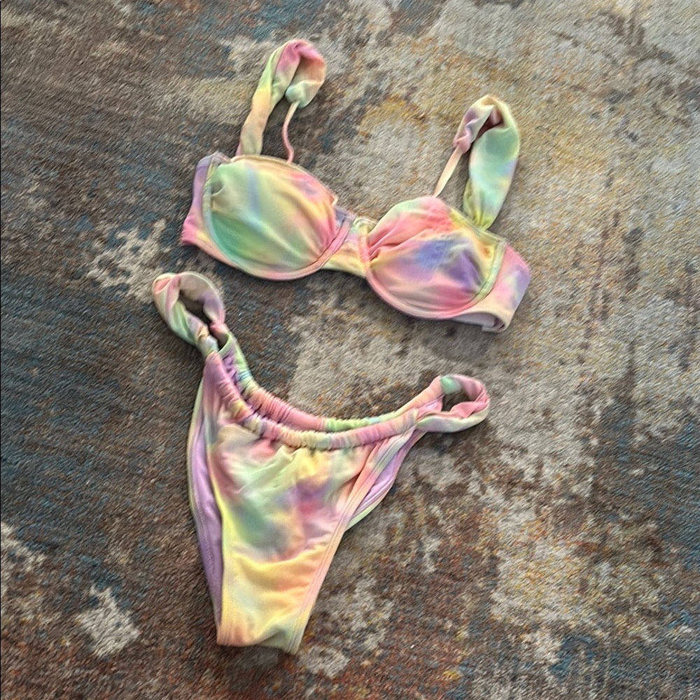 Colorful Tie-Dye Bikini Set